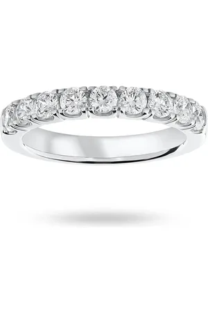 GOLDSMITHS Platinum 0.75 Carat Brilliant Cut Half Eternity - Ring Size H.5