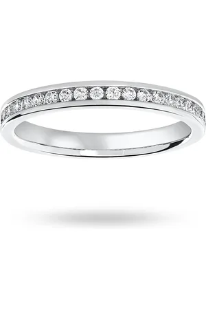 GOLDSMITHS 9 Carat White Gold 0.25 Carat Brilliant Cut Half Eternity Ring - Ring Size N