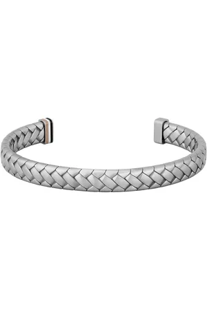 HUGO BOSS Gents Tailored Stainless Steel Herringbone Cuff Bangle