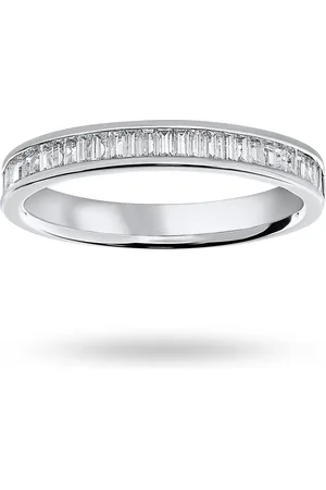 GOLDSMITHS Platinum 0.33 Carat Baguette Half Eternity Ring - Ring Size L