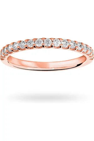 GOLDSMITHS 18 Carat Rose Gold 0.33 Carat Brilliant Cut Half Eternity - Ring Size K