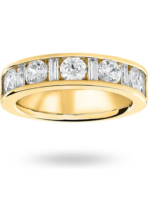 GOLDSMITHS 18 Carat Yellow Gold 1.45 Carat Dot Dash Half Eternity Ring - Ring Size O
