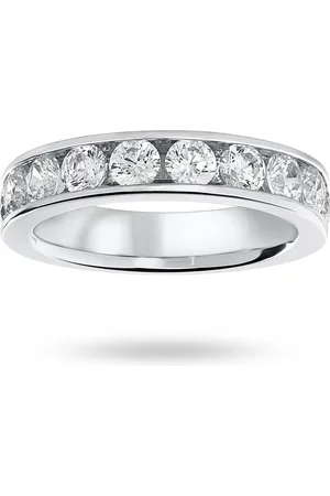 GOLDSMITHS 18 Carat White Gold 1.50 Carat Brilliant Cut Half Eternity Ring - Ring Size M