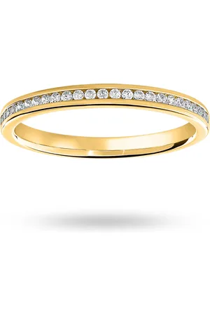 GOLDSMITHS 9 Carat Yellow Gold 0.12 Carat Brilliant Cut Half Eternity Ring - Ring Size N