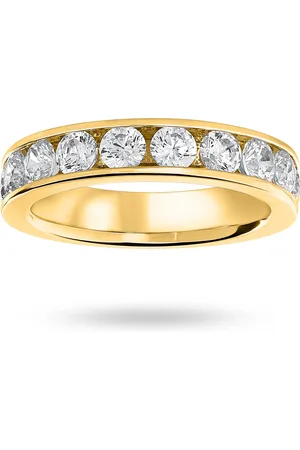 GOLDSMITHS 18 Carat Yellow Gold 1.50 Carat Brilliant Cut Half Eternity Ring - Ring Size M