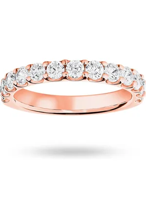 GOLDSMITHS 9 Carat Rose Gold 1.00 Carat Brilliant Cut Half Eternity - Ring Size O