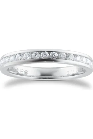 GOLDSMITHS Platinum 0.33 Carat Brilliant Cut Half Eternity Ring - Ring Size K
