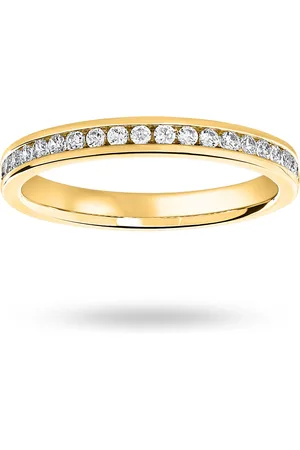 GOLDSMITHS 9 Carat Yellow Gold 0.25 Carat Brilliant Cut Half Eternity Ring - Ring Size I.5