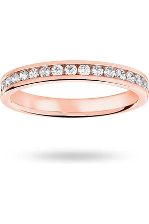 GOLDSMITHS 9 Carat Rose Gold 0.33 Carat Brilliant Cut Half Eternity Ring - Ring Size L