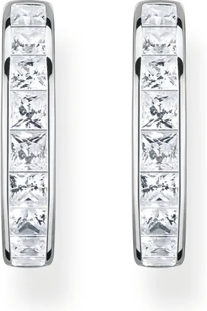 Thomas Sabo Sterling Silver Pink Cubic Zirconia Hoop Earrings