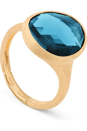 Marco Bicego Exclusive 18ct Yellow Gold Lunaria Collection Blue Topaz Ring - Ring Size K