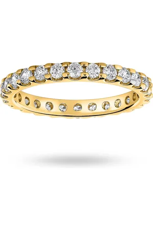 GOLDSMITHS 18 Carat Yellow Gold 1.00 Carat Brilliant Cut Claw Set Full Eternity Ring - Ring Size R