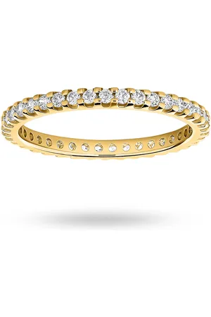 GOLDSMITHS 18 Carat Yellow Gold 0.50 Carat Brilliant Cut Claw Set Full Eternity Ring - Ring Size N