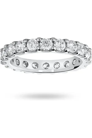GOLDSMITHS 9 Carat White Gold 2.00 Carat Brilliant Cut Claw Set Full Eternity Ring - Ring Size K
