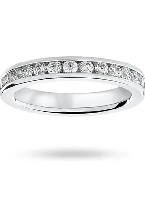 GOLDSMITHS 18 Carat White Gold 1.00 Carat Brilliant Cut Channel Set Full Eternity Ring - Ring Size J