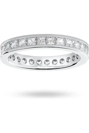 GOLDSMITHS Platinum 2.00 Carat Princess Cut Channel Set Full Eternity Ring - Ring Size O