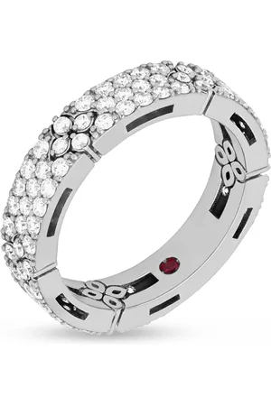 Roberto Coin 18ct White Gold Love in Verona Full Diamond 1.05ct 4.5mm Ring - Ring Size M