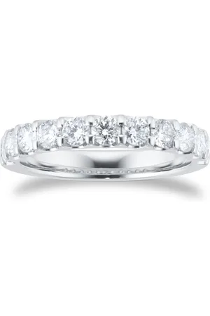 GOLDSMITHS Platinum 1.00ct Diamond Claw Set Eternity Rings - Ring Size K