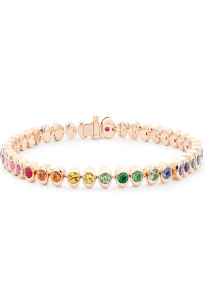 Faberge Colours of Love Cosmic Curve 18ct Rose Gold Multistone Tennis Bracelet
