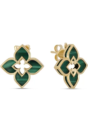 Roberto Coin Venetian Princess 18ct Yellow Gold Green Malachite Stud Earrings