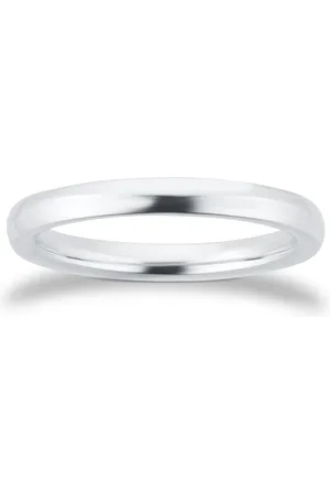Mappin & Webb Platinum 2.5mm Heavy Court Wedding Ring - Ring Size L.5