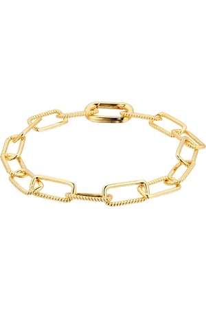 GOLDSMITHS Silver Yellow Gold Plated Rectangular Chunky Twist Bracelet
