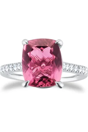 GOLDSMITHS Platinum Pink Tourmaline and 0.20cttw Diamond Ring - Ring Size M