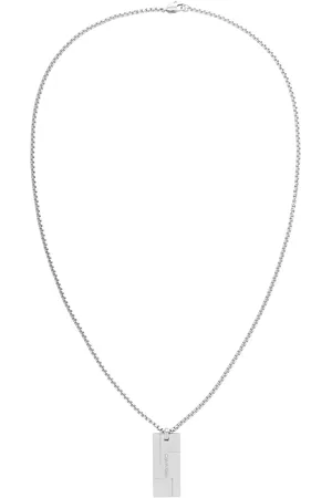 Calvin Klein Mens Stainless Steel Dog Tag Grid Pendant