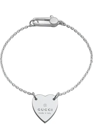 Gucci Sterling Silver Trademark Heart Bracelet