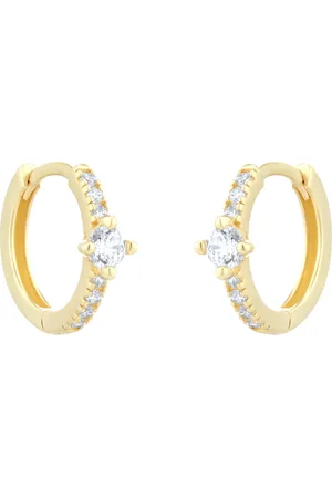 GOLDSMITHS 9ct Yellow Gold Cubic Zirconia Hoop Earrings