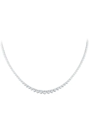 GOLDSMITHS 18ct White Gold 5.00cttw Brilliant Cut Graduated Diamond Line Necklace