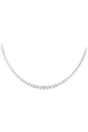 GOLDSMITHS 18ct White Gold 7.00cttw Brilliant Cut Graduated Diamond Line Necklace