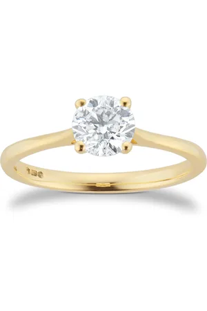 GOLDSMITHS 18ct Yellow Gold 0.80cttw Brilliant Cut Diamond Solitaire Engagement Ring - Ring Size I
