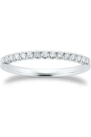 GOLDSMITHS 9ct White Gold 0.15cttw Half Set Diamond Stacker Eternity Ring - Ring Size I
