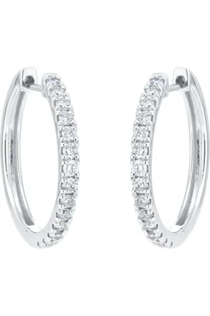 GOLDSMITHS 9ct White Gold 0.50cttw Diamond Hoop Earrings