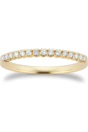 GOLDSMITHS 9ct Yellow Gold 0.15cttw Half Set Diamond Stacker Eternity Ring - Ring Size I