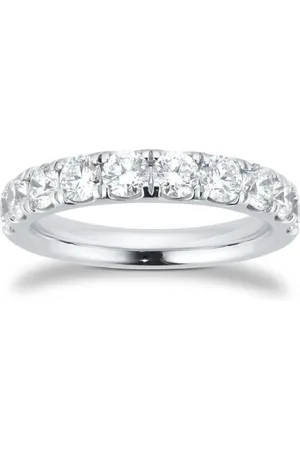 GOLDSMITHS Platinum 1.50cttw Brilliant Cut Diamond Half Eternity Ring - Ring Size L