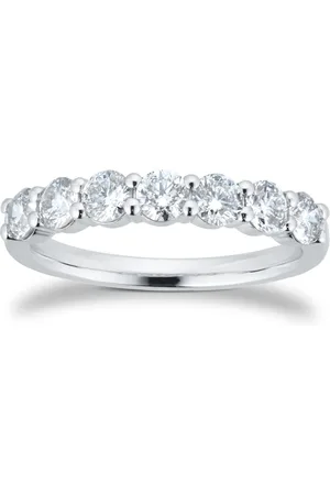 GOLDSMITHS Platinum 1.00cttw Brilliant Cut 7 Stone Diamond Eternity Ring - Ring Size K