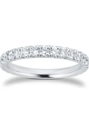 GOLDSMITHS Platinum 0.75cttw Brilliant Cut Diamond Half Eternity Ring - Ring Size J