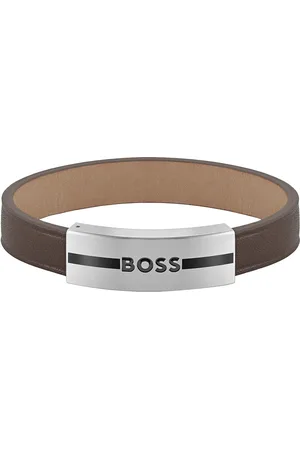 HUGO BOSS Gents Luke Brown Leather Bracelet