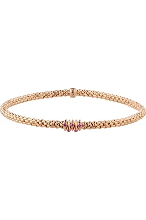 FOPE Exclusive Prima X Mappin & Webb 18ct Rose Gold Pink Sapphire Bracelet