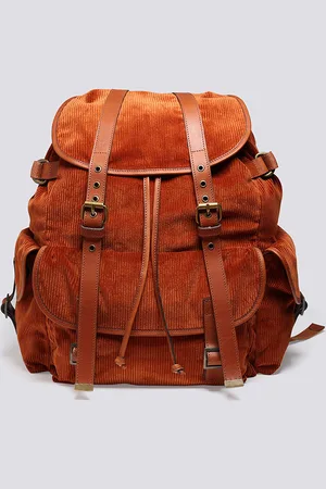GRENSON Backpack In Brown Corduroy