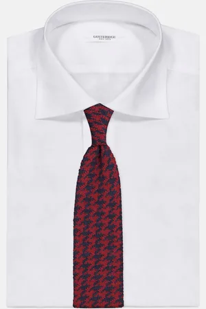 Gutteridge Pied de poule knitted wool tie, Unisex, , Size: Unica