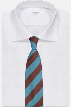 Gutteridge Silk and wool diagonal stripes tie 5 folds, Unisex, , Size: Unica