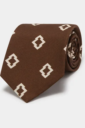 Gutteridge Silk tie with ethnic pattern, Unisex, , Size: Unica
