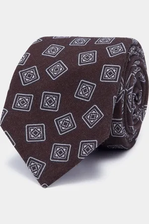 Gutteridge Patterned wool tie, Unisex, , Size: Unica
