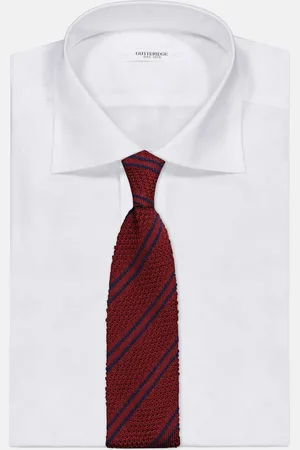 Gutteridge Knitted diagonal stripes tie, Unisex, , Size: Unica