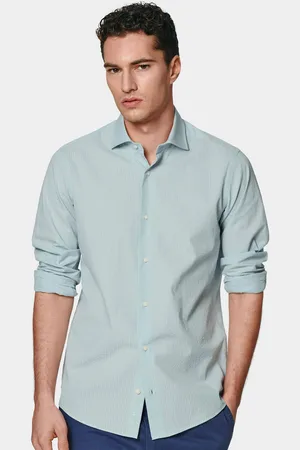 Gutteridge Pure cotton seersucker shirt, Unisex, , Size: 38