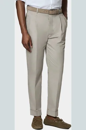Gutteridge Cotton poplin pleat trousers, Unisex, , Size: 44