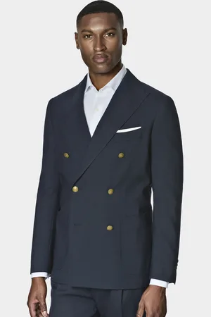 Gutteridge Double-breasted wool blazer with metal button, Unisex, , Size: 46